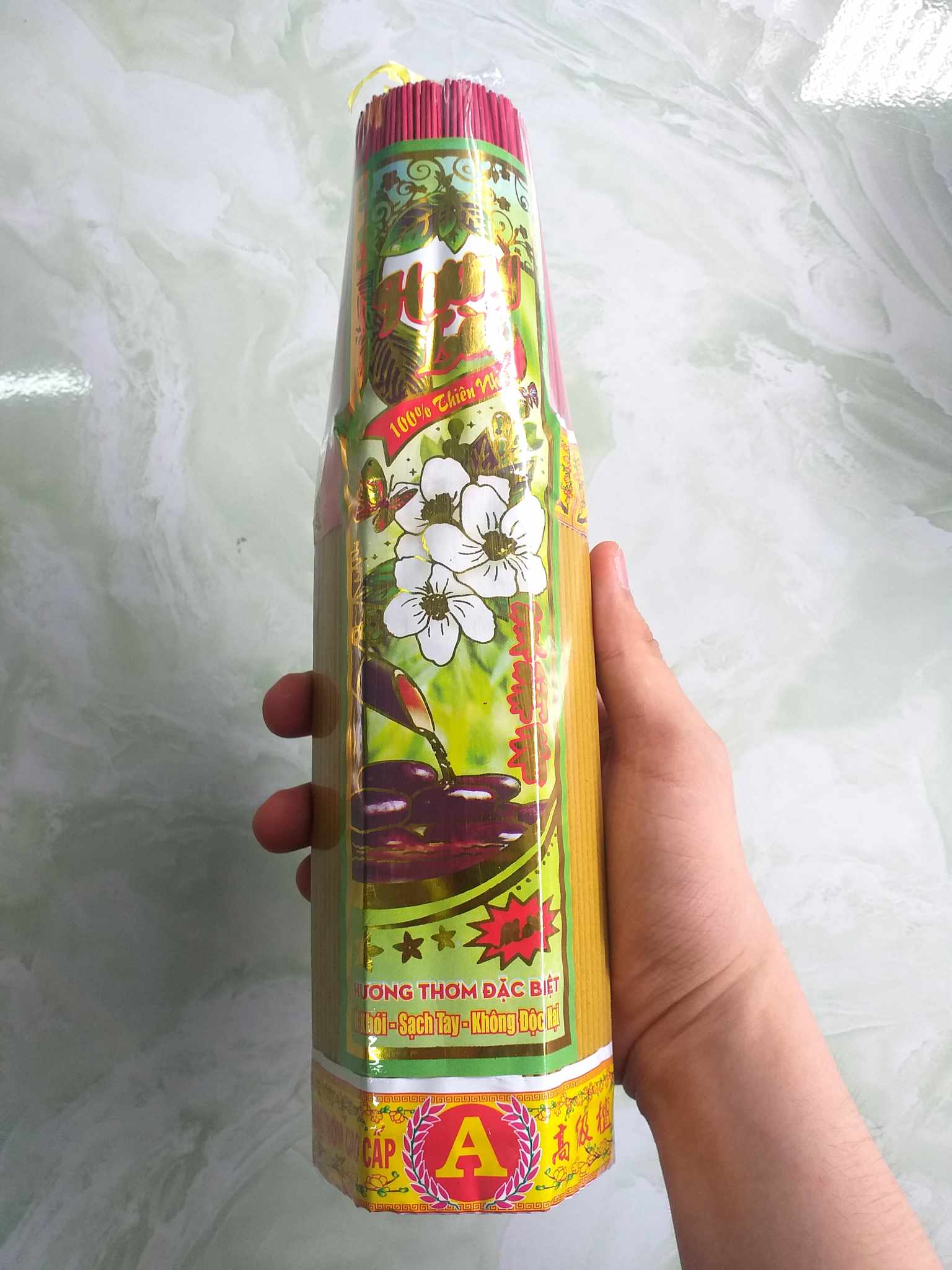 Nhang Thơm đặt biệt cao cấp bó lục giác siêu to Hương lài THƠM NHẸ DỊU ÍT KHÓI