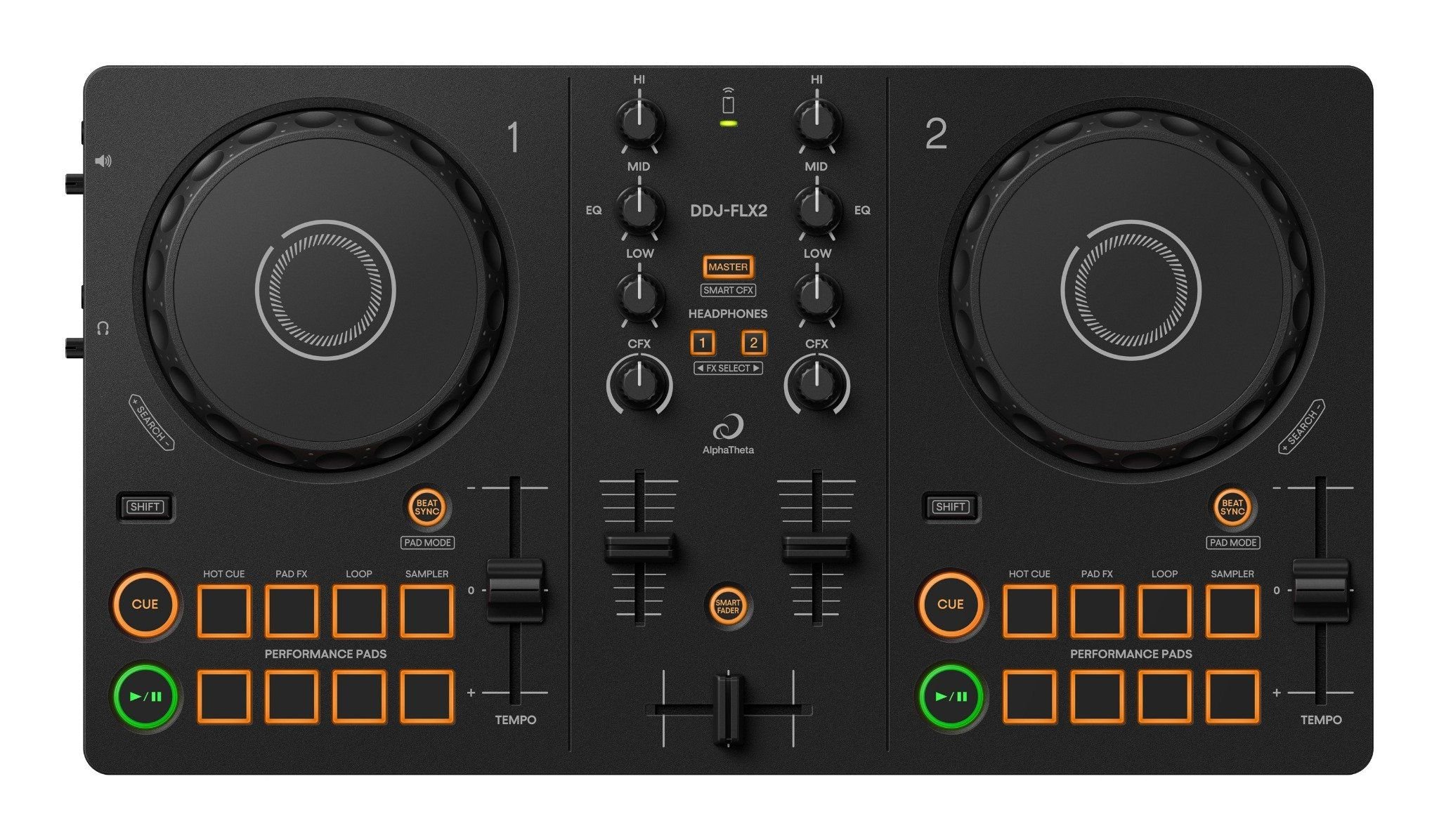 Máy DJ Controller kết nối điện thoại/Ipad/laptop/PC DDJ FLX2 ( Thay thế DDJ200) Pioneer DJ/ Alphathe