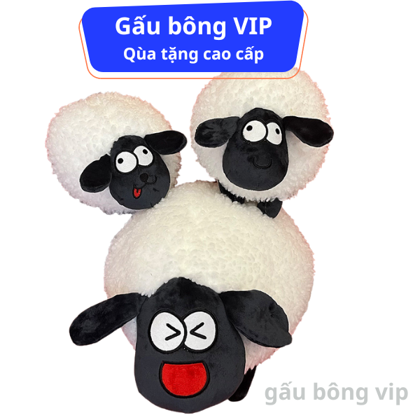 Gấu Bông Con Cừu Trắng Lông Xù Shaun The Sheep Gấu Bông VIP TPHCM Cừu Bông Nhỏ Cho Bé Thú Nhồi Bông 