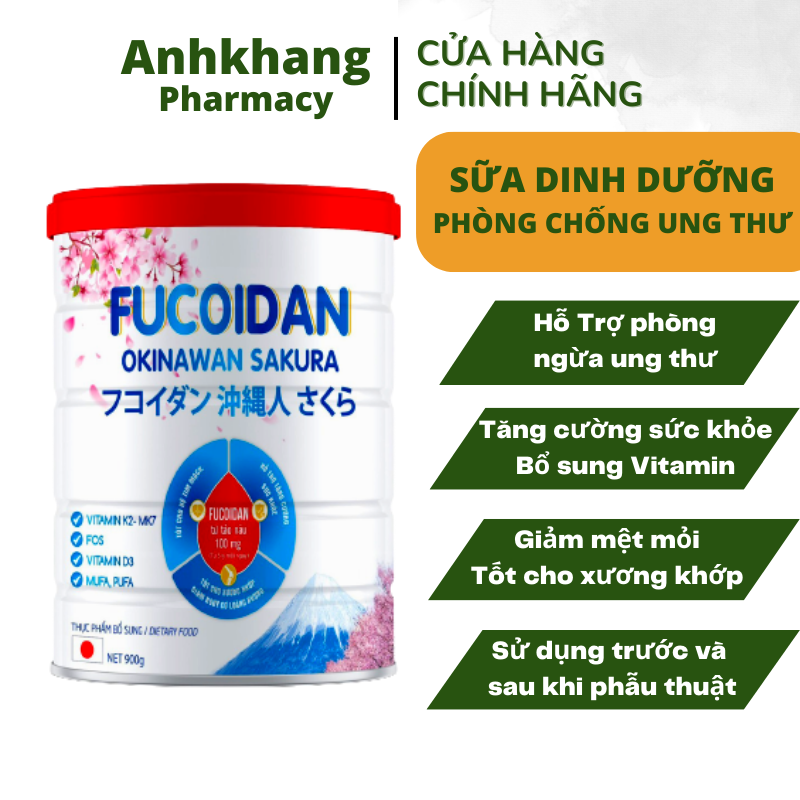 Sữa dinh dưỡng Fucoidan okinawan - Chiết xuất từ tảo nâu hỗ Trợ phòng chống ung thư và tăng cường sức khỏe (Hộp 900g)