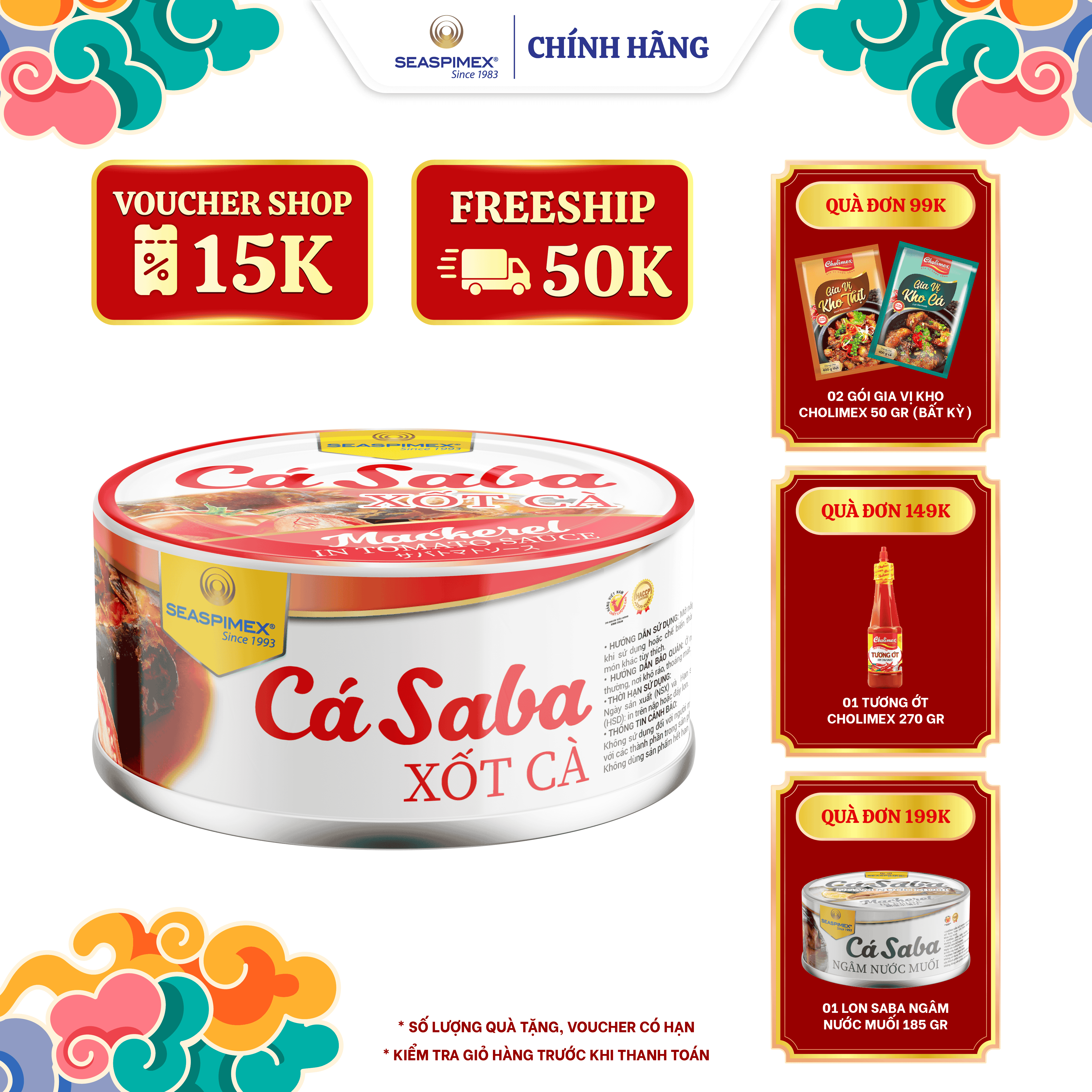 Cá Saba Nhật Sốt Cà SEASPIMEX 185gr