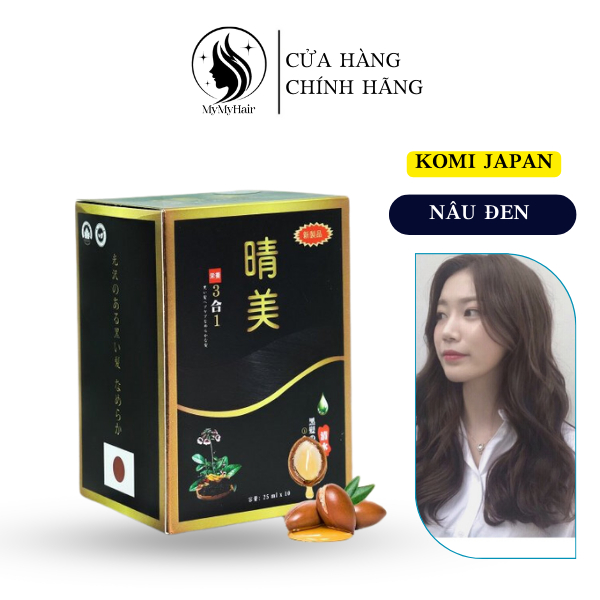 Dầu gội phủ bạc Sin hair Komi nhân sâm Nhật Bản|tự nhuộm tóc tại nhà siêu đẹp với 2 màu tùy chọn màu