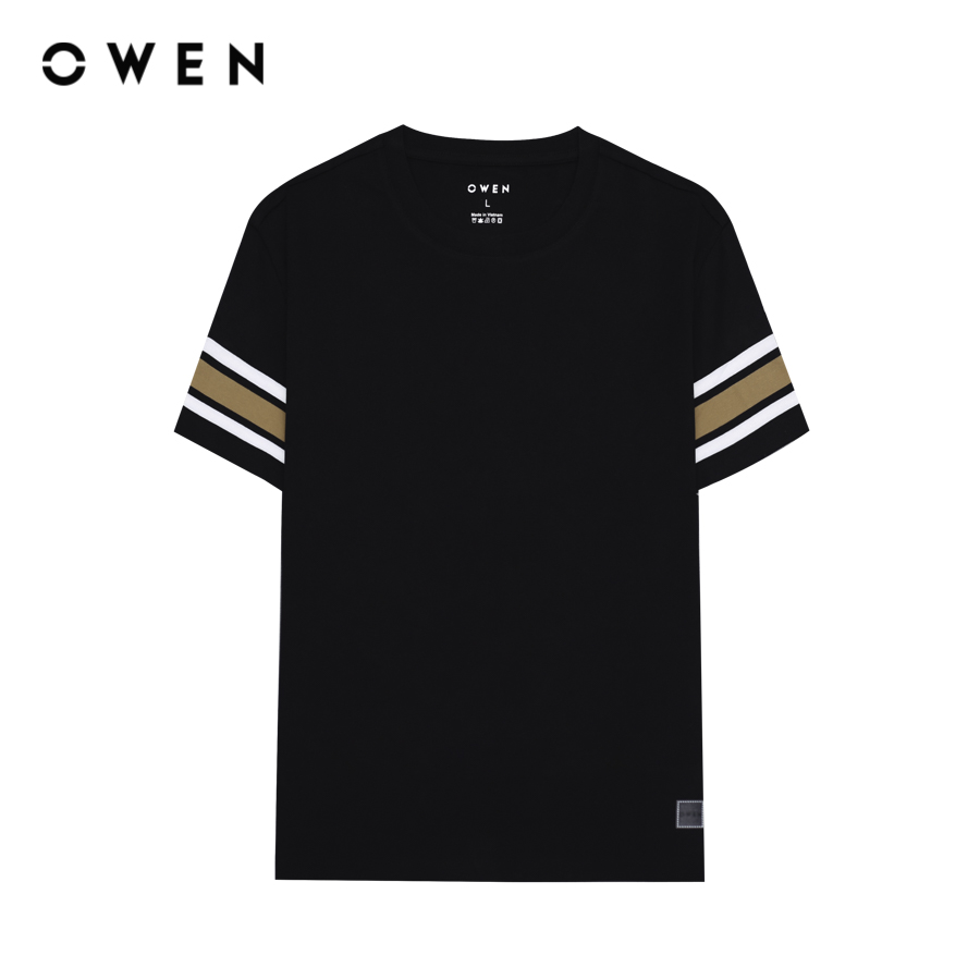 OWEN - Áo Tshirt ngắn tay Body Fit TSN231459 màu Đen chất liệu CVC Spandex