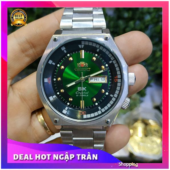 { BẢO TÍN ĐỒNG HỒ } ĐỒNG HỒ SK ĐỜI 2015 DÂY INOXX ĐÚC ĐẶC ĐI BƠI ĐI TẮM HỘP THẺ NHẬP KHẨU { ORIENT