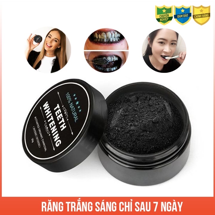 [Hcm]Bột Trắng Răng Than Tre Hoạt Tính 100% Natural Teeth Whitening Chính Hãng