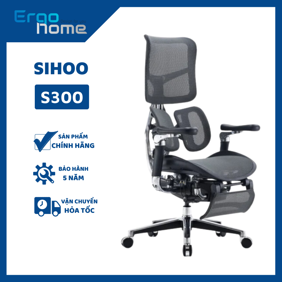 Ghế xoay văn phòng ergonomic Sihoo AU (Sihoo Doro S300) Công thái học BH 5 Năm thiết kế hiện đại êm