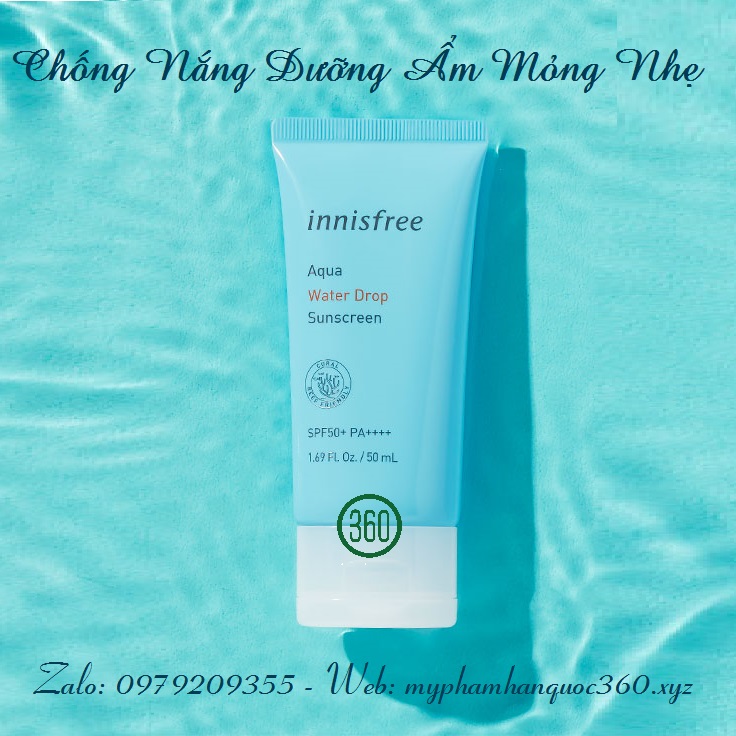 Kem Chống Nắng Giữ Ẩm Mỏng Nhẹ Innisfree Aqua Water Drop Sunscreen Spf50+ Pa++++ (50Ml 20Ml) Cam Kết Hàng Đúng Mô Tả Chất Lượng Đảm Bảo