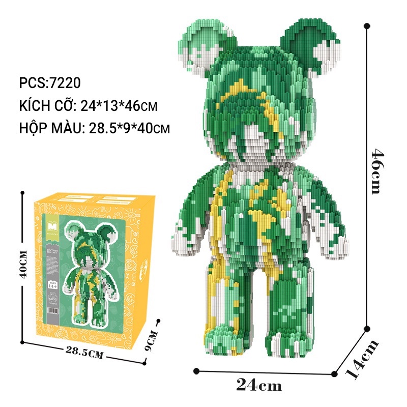 [HOÀN TIỀN  6%]Gấu BearBrick 55cm đồ chơi xếp hình lắp ráp - mô hình siêu to trang trí decor - trưng