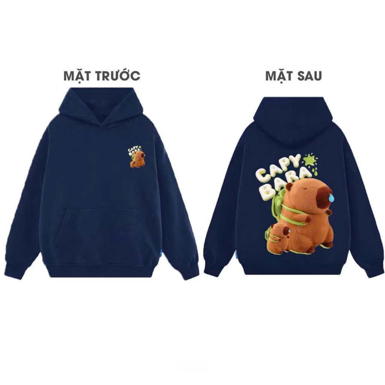 Áo Khoác Chữ CAPYBARA Có Khoá Kéo Thun Nỉ Len Tay Dài - Kiểu Áo Hoodie Zip Jacket Chống Nắng Nam Nữ 