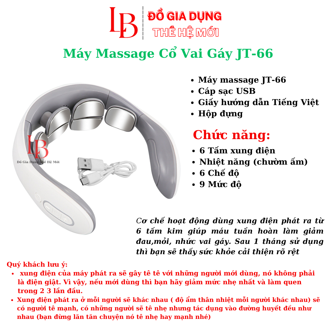 HOÀN TIỀN 15% - Máy massage cổ vai gáy Smart Neck Massage JT-88 có chườm nóng 42 độ C bản Plus 2023