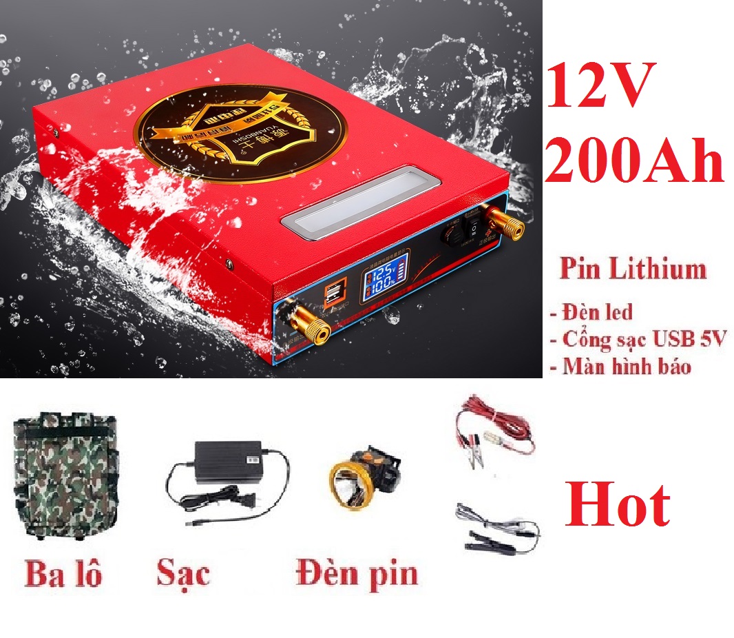 Bình Pin lithium 12V - 200Ah - Pin lithium 12V - 200Ah - Tây Nguyên Shopping phụ kiện chuyên dành ch