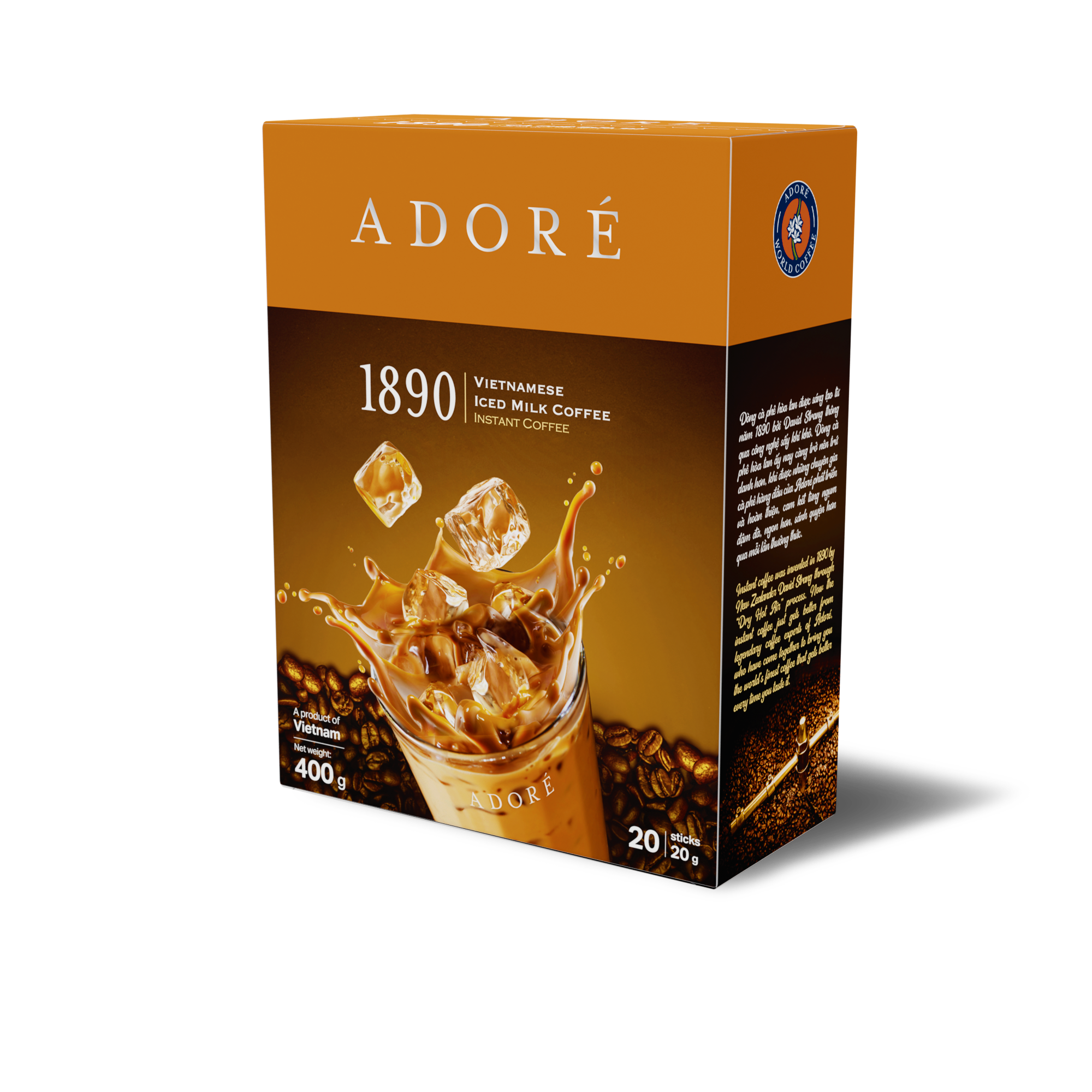 CÀ PHÊ HOÀ TAN ADORÉ 1890 CÀ PHÊ SỮA ĐÁ