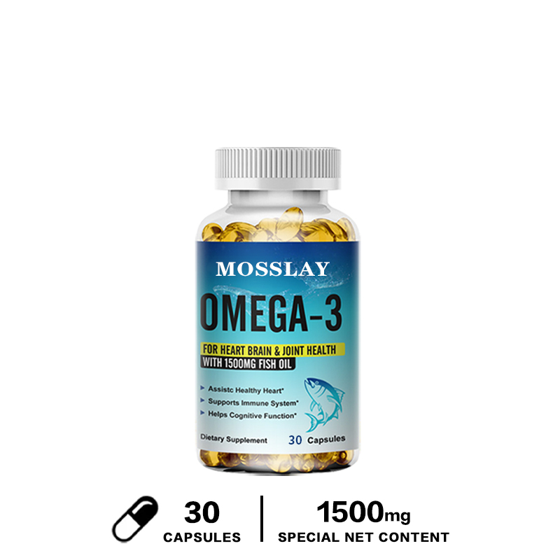 Viên nang dầu cá Omega-3 Triple Strength 1500 mg Hỗ trợ tim não miễn dịch &amp; bổ sung sức khỏe khớp Hỗ trợ sức khỏe tim mạch