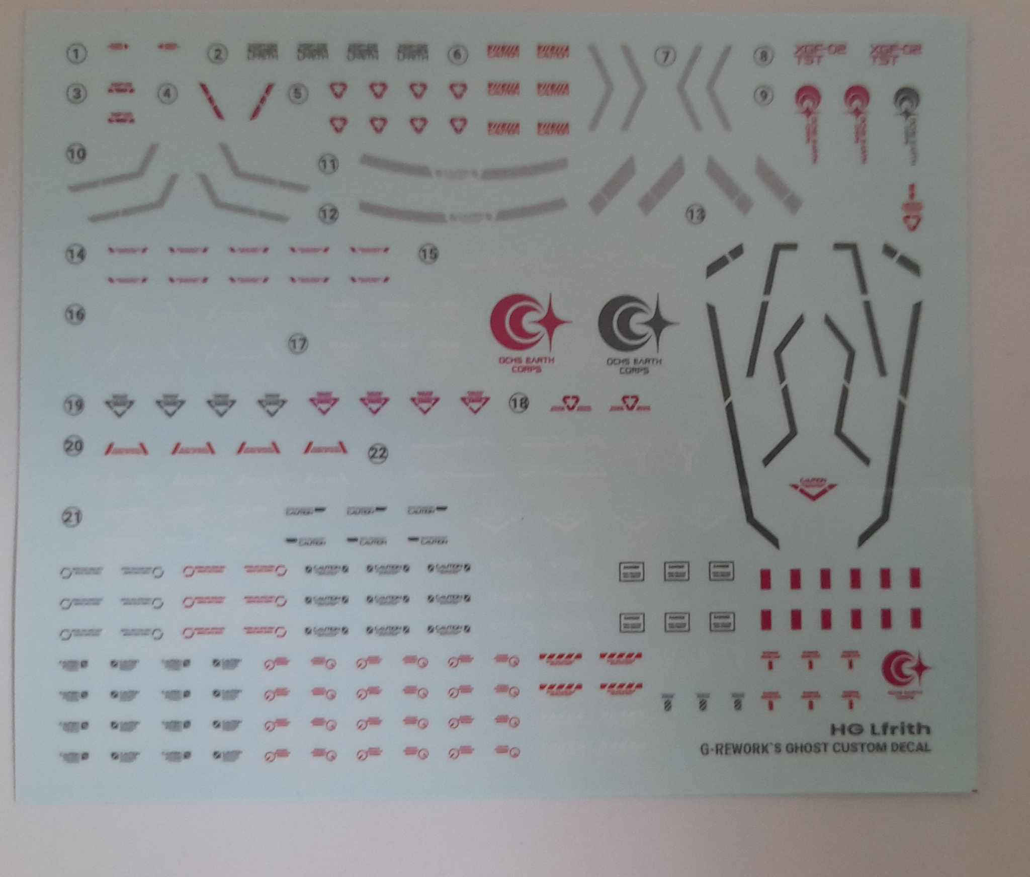 Nhãn dán decal nước mô hình Gundam HG Lfrith [Ghost]