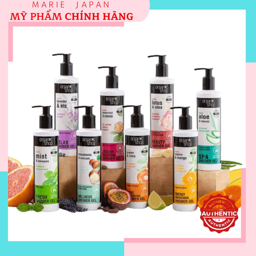 [Hcm]Sữa Tắm Dạng Gel Làm Mềm Mịn Da Organic Shop Shower Gel 280Ml