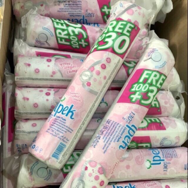 Bông .T.ẩ.y. Trang Ipek 150 Miếng Chính Hãng - Thổ Nhĩ Kỳ - 100% Cotton – Mềm Mịn Không Để Lại Sơ Giúp Nâng Niu Làn Da Bạn