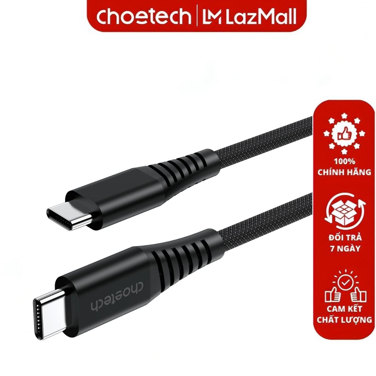 Cáp sạc nhanh Choetech XCC-1051 PD3.1 Type C to Type C 240W dài 1.8M ( hàng chính hãng)