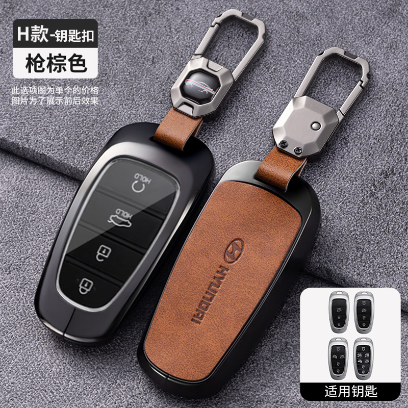 Vỏ ốp khoá xe hơi - Bọc chìa smartkey ô tô Hyundai Santafe 2021  tucson 2022 accent 2023