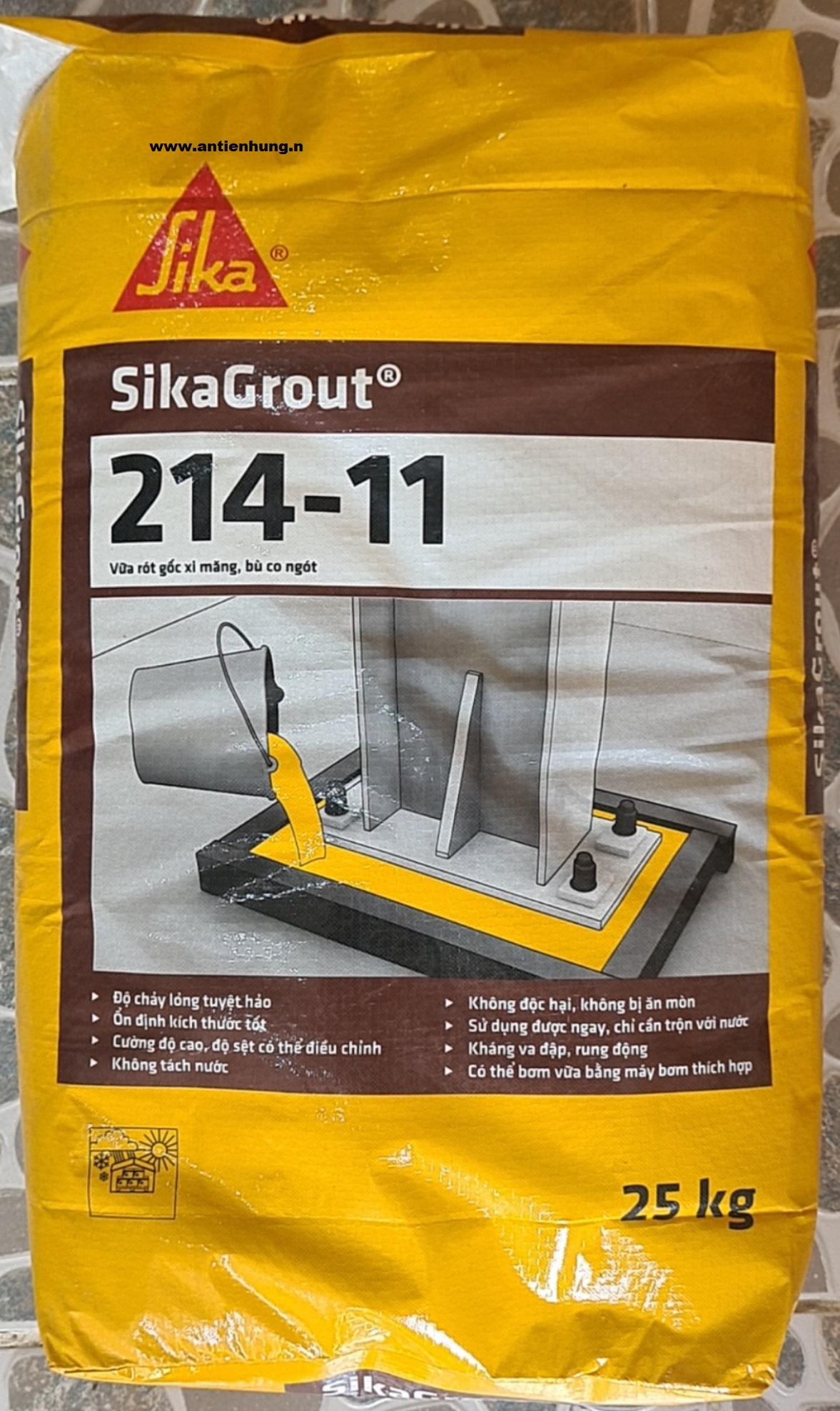 SIKA GROUT 214 -11 ( túi 1kg) Vữa Rót Gốc Xi Măng Không Co Ngót vữa sika chống thấm chính cho công trình xây dựng
