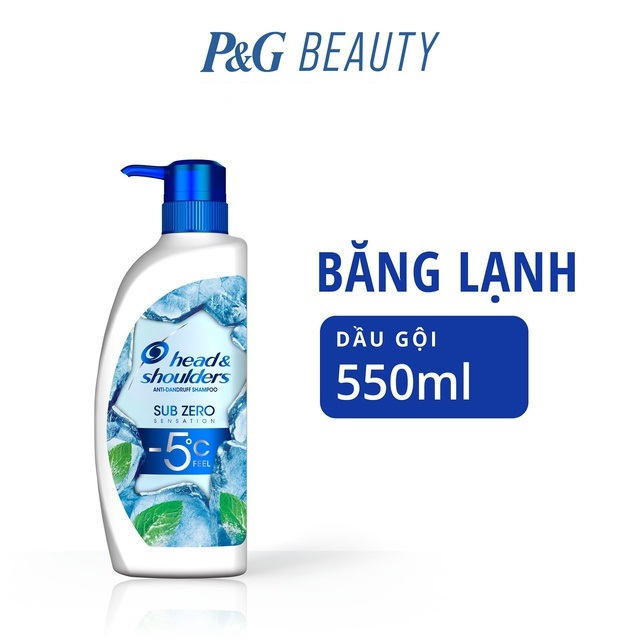 [HCM]Dầu gội Head&Shoulders Băng lạnh Subzero (gấp đôi chất bạc hà) 550ml