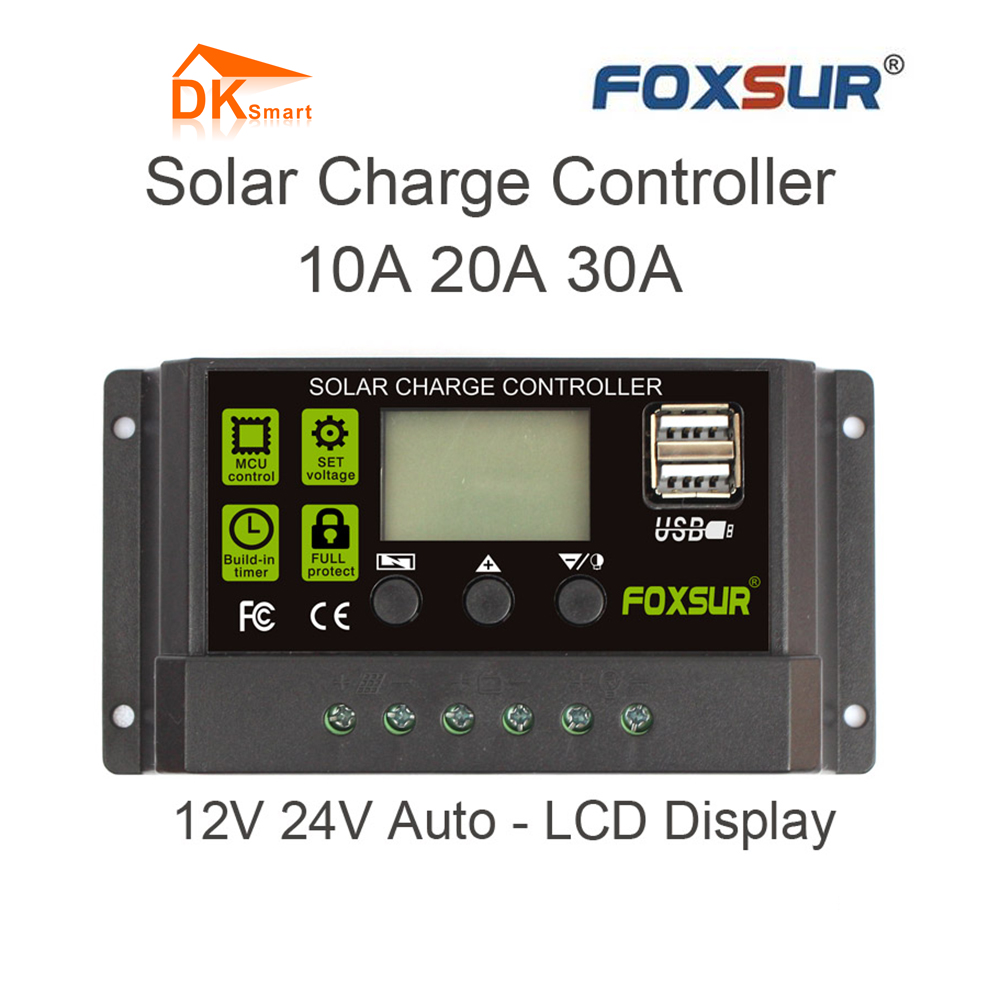 [Foxsur] Điều khiển sạc năng lượng mặt trời 10A 20A 30A - HÀNG CHÍNH HÃNG