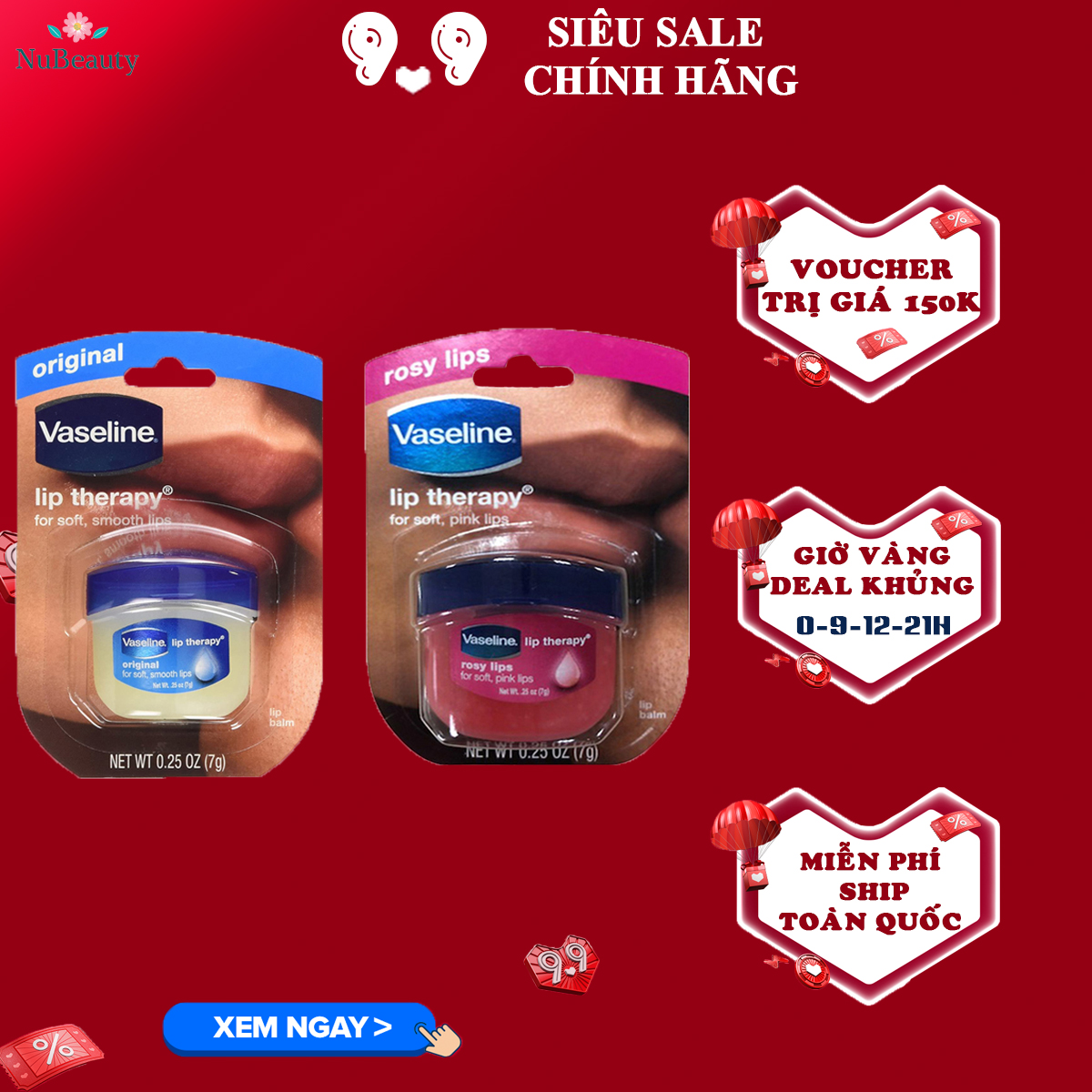 ? Chính Hãng ? Sáp Dưỡng Môi Vaseline Lip Therapy ? Free Ship Toàn Quốc ?