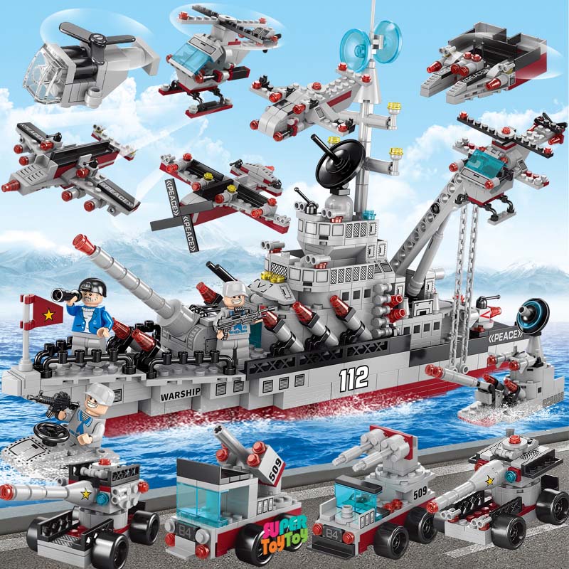 Bộ đồ chơi lắp ráp xếp hình Lego tàu chiến hạm 1000CT  tàu khu trục lego thuyền bảo vệ