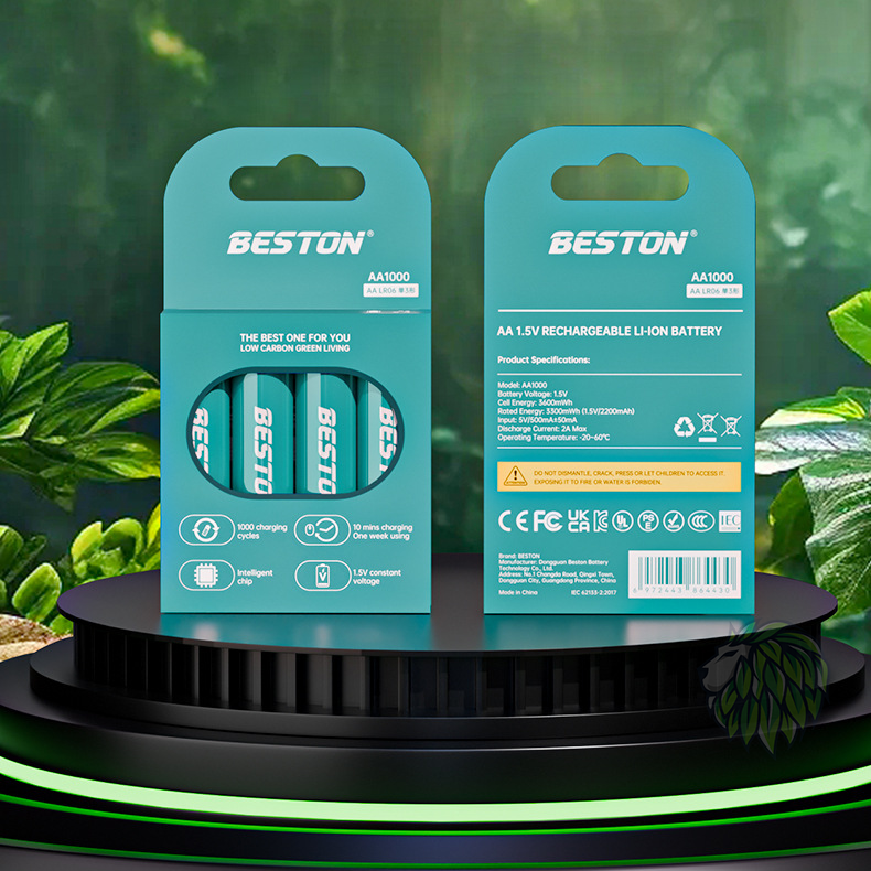 Bộ sạc pin AA 1.5V thông minh Beston M7036 cổng sạc type C sạc nhanh vừa sạc vừa bảo vệ pin