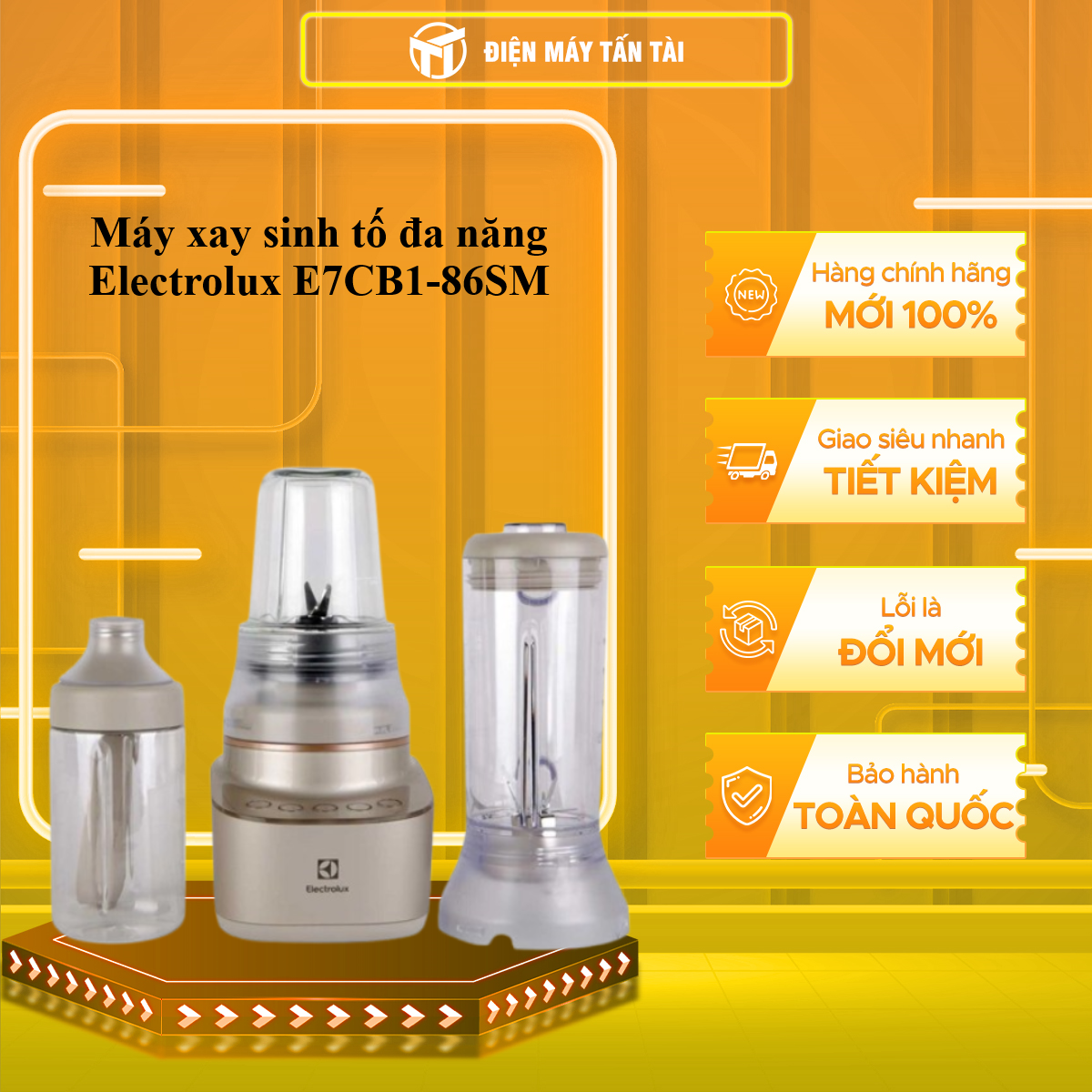 E7CB1-86SM - Máy xay sinh tố Electrolux E7CB1-86SM - 3 chương trình cài đặt sẵn Chân đế chống trượt