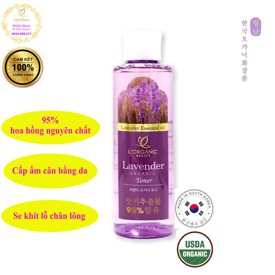 [Hcm]Nước Hoa Hồng/Toner Lavender Organic Linh Nhâm 95% Nước Hoa Hồng Nguyên Chất Dành Cho Da Dầu Mụn Cân Bàng Da Cân Bằng Độ Ph Cho Da