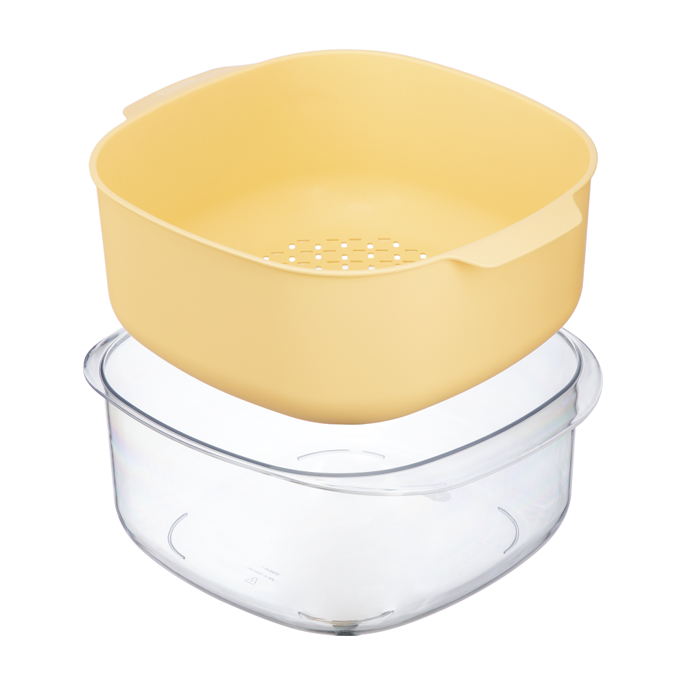 Thau rổ bộ thau rổ nhựa INOCHI cao cấp Yoko vuông 23cm-27cm tiêu chuẩn Nhật Bản - Happy Home 4U