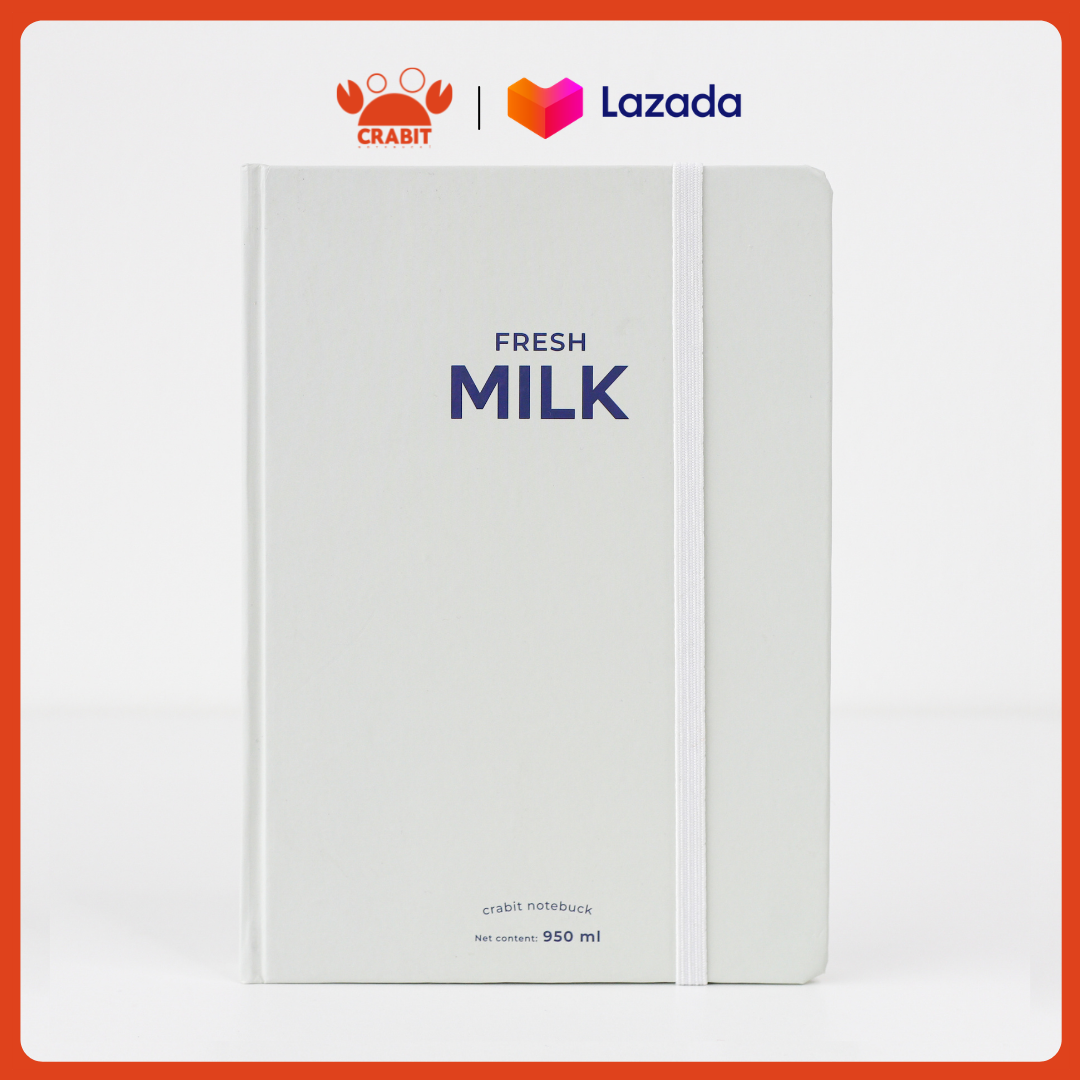 Sổ tay ghi chép ruột chấm dot grid 180 trang làm bullet journal Crabit Fresh Milk - Milky Collection