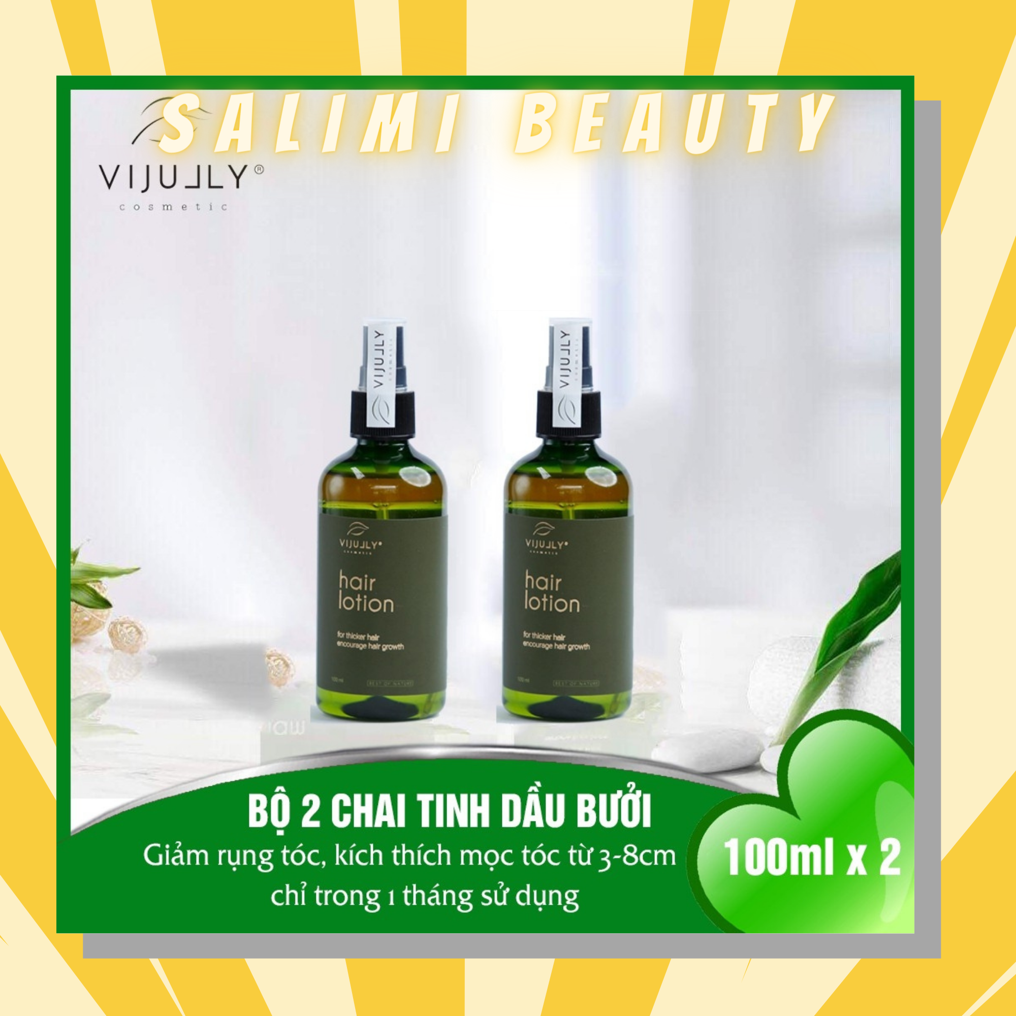 Combo 2 Chai Xịt Dưỡng Tóc Tinh Dầu Bưởi Vi Jully Giúp Giảm Rụng Tóc Kích Thích Tóc Mọc Nhanh Cho Tóc Dày Và Dài Hơn Gấp 2 Đến 3 Lần - Hàng Chính Hãng