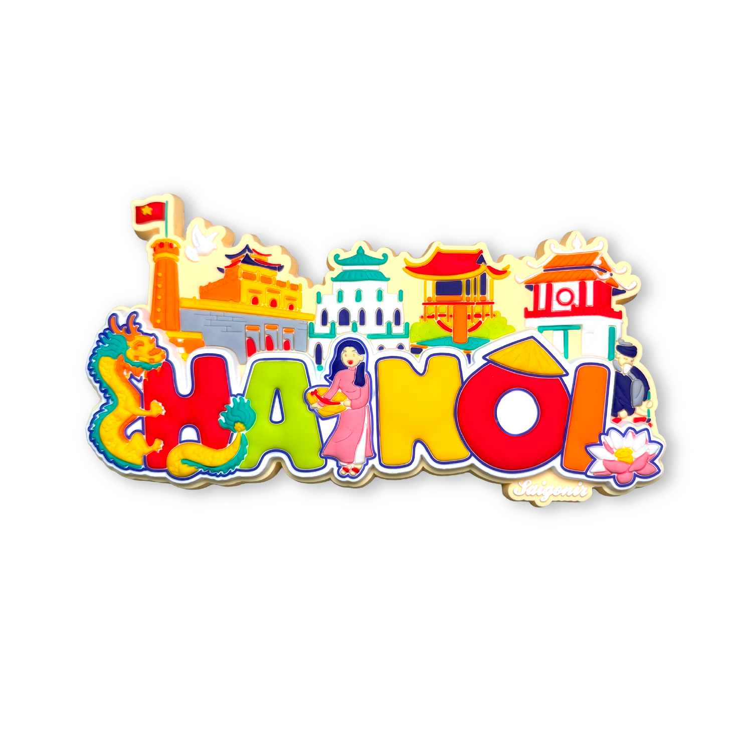 Nam châm hít tủ lạnh hình ảnh các thành phố của Việt Nam Fridge Magnet featuring Vietnam Cities