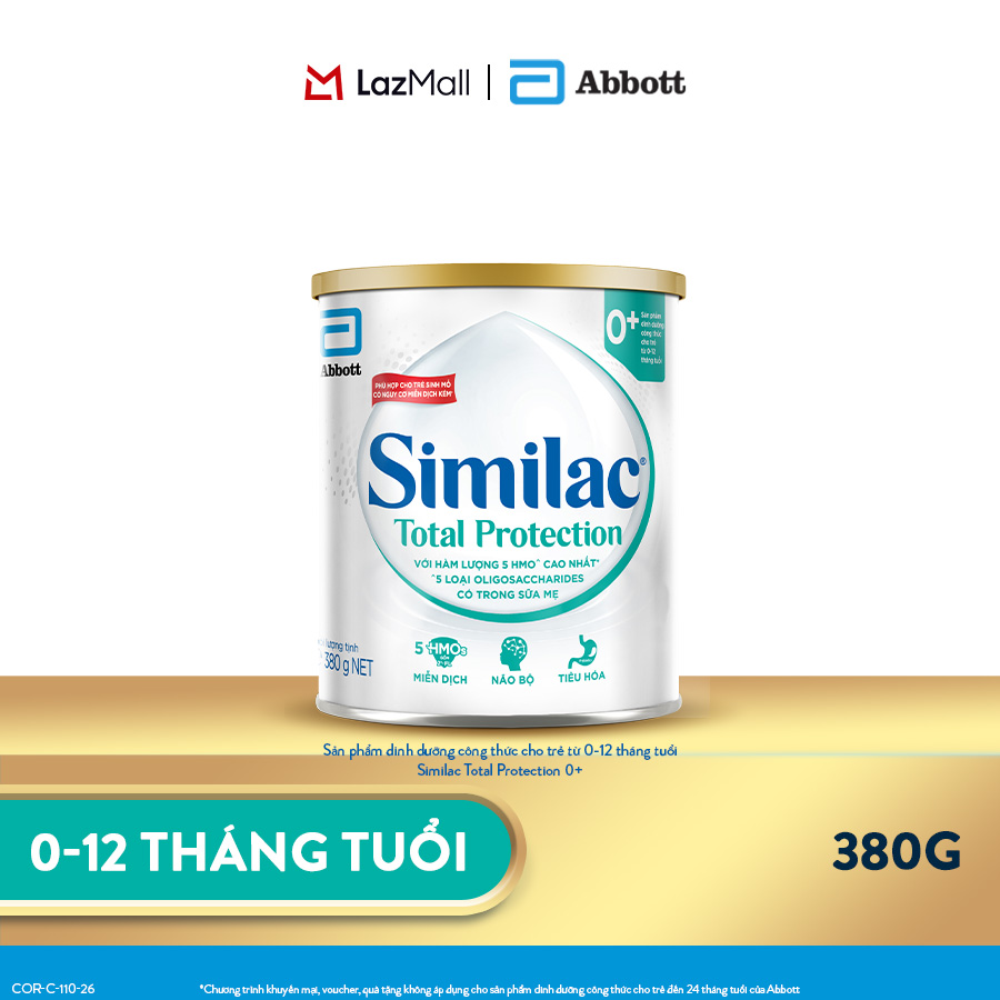 Sản phẩm dinh dưỡng công thức cho trẻ 0-12 tháng tuổi Similac Total Protection 0+ 380g