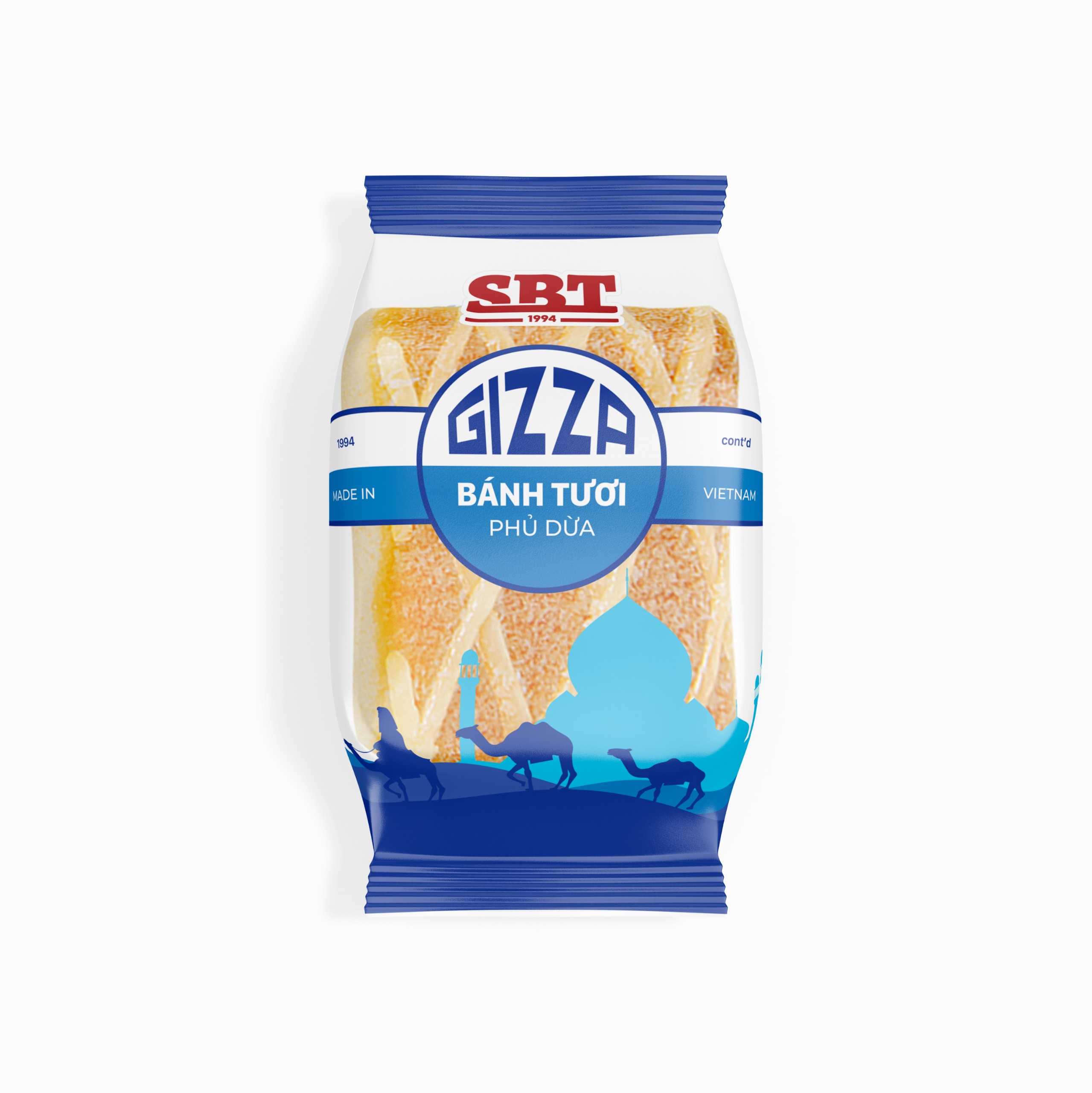 Bánh bông lan tươi Gizza phủ ruốc phủ dừa 55g