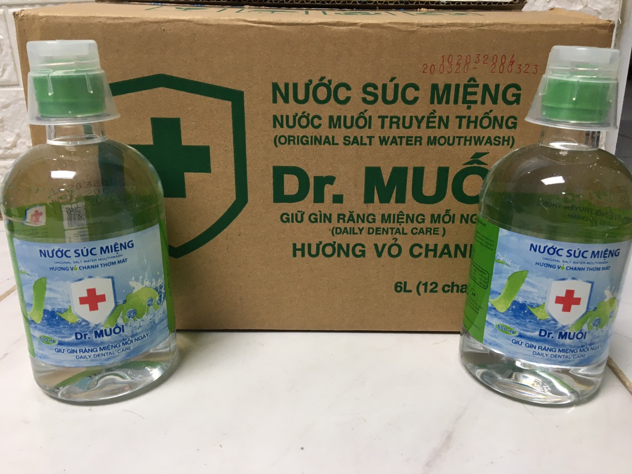 [Hcm]Nước Súc Miệng Dr. Muối Hương Vỏ Chanh Được Làm Từ 100% Muối Biển Tự Nhiên (12 Chai 500Mml/ Thùng)