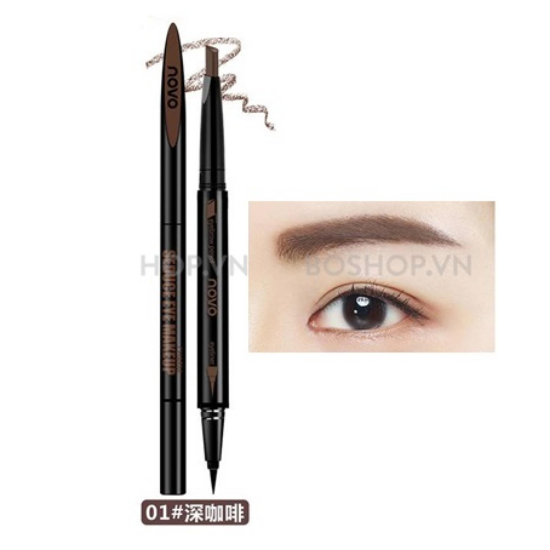 Bút Chì kẻ mày ngang 2 đầu NoVo Makeup Seduce