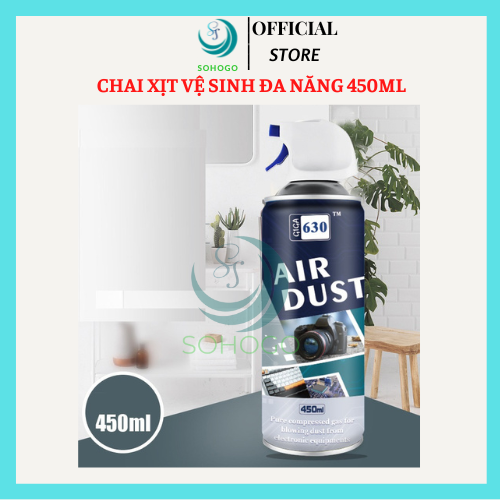 Chai xịt vệ sinh máy ảnh bàn phím bo mạch máy tính 450ML- Bình xịt khí nén đa năng dùng cho máy quay