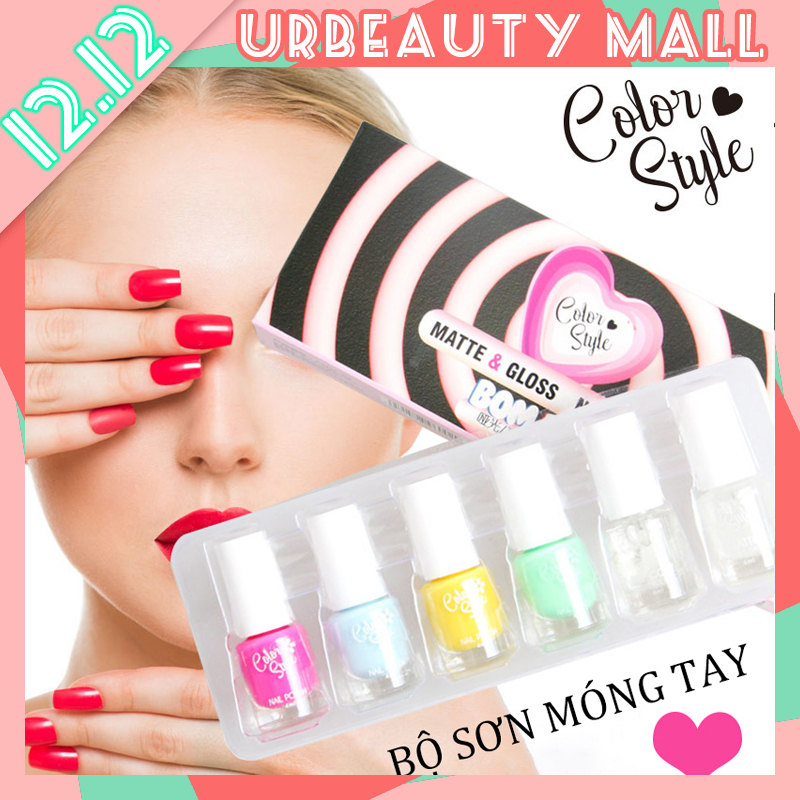 [Hcm]【Urbeauty Mall】 6Pcs Nail Polish Lọ Sơn Móng Tay Không Bóng Không Bong Tróc Lâu Trôi Không Phai Màu