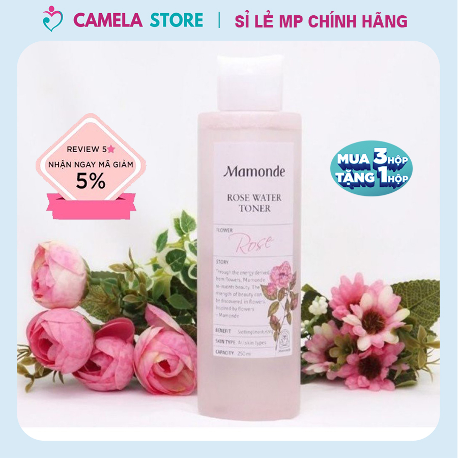 Toner Mamonde 250ml | Nước Hoa Hồng Mamonde Rose Water Toner cung cấp độ ẩm làm mịn da