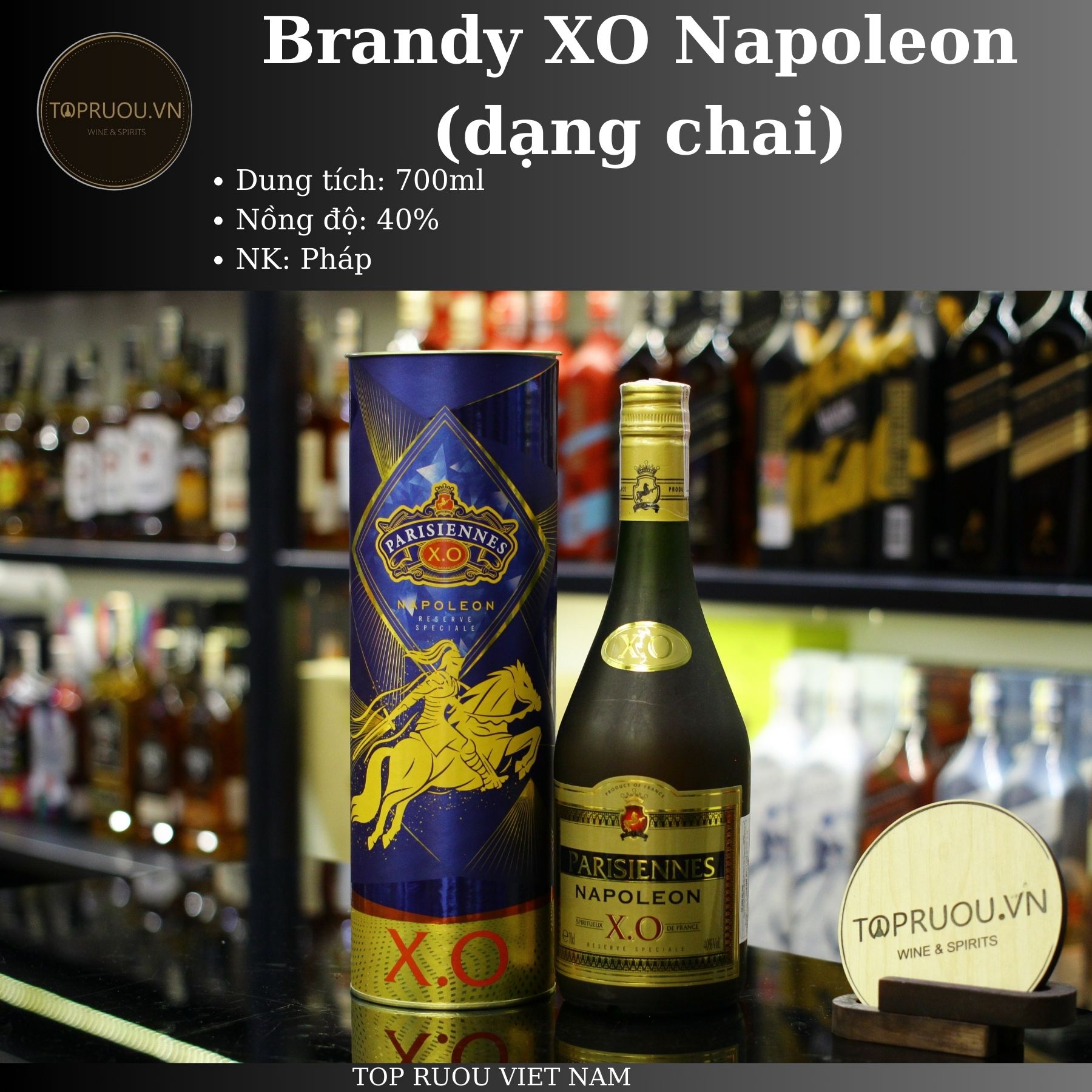 [TopRuouVietNam] Rượu Brandy XO Pháp Napoleon Hộp Quà [Hàng Thật]