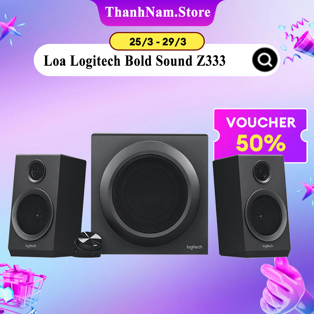 Loa Logitech Z333 System with Subwoofer - 2.1 Âm Thanh Rõ Nét Với Âm Trầm Mạnh Mẽ Cho Video Trò Chơi