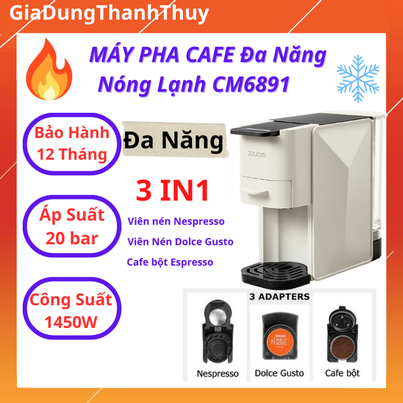 Máy Pha Cafe Viên Nén Máy Pha Cà Phê Đa Năng Nóng/ Lạnh ZZUOM CM6891