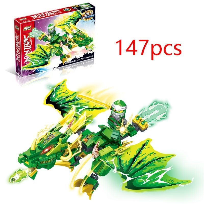 Compatible with LEGO assembled building blocks Ninjago Dragon Divine Beast Glorious God of War mecha model minifigure puzzle