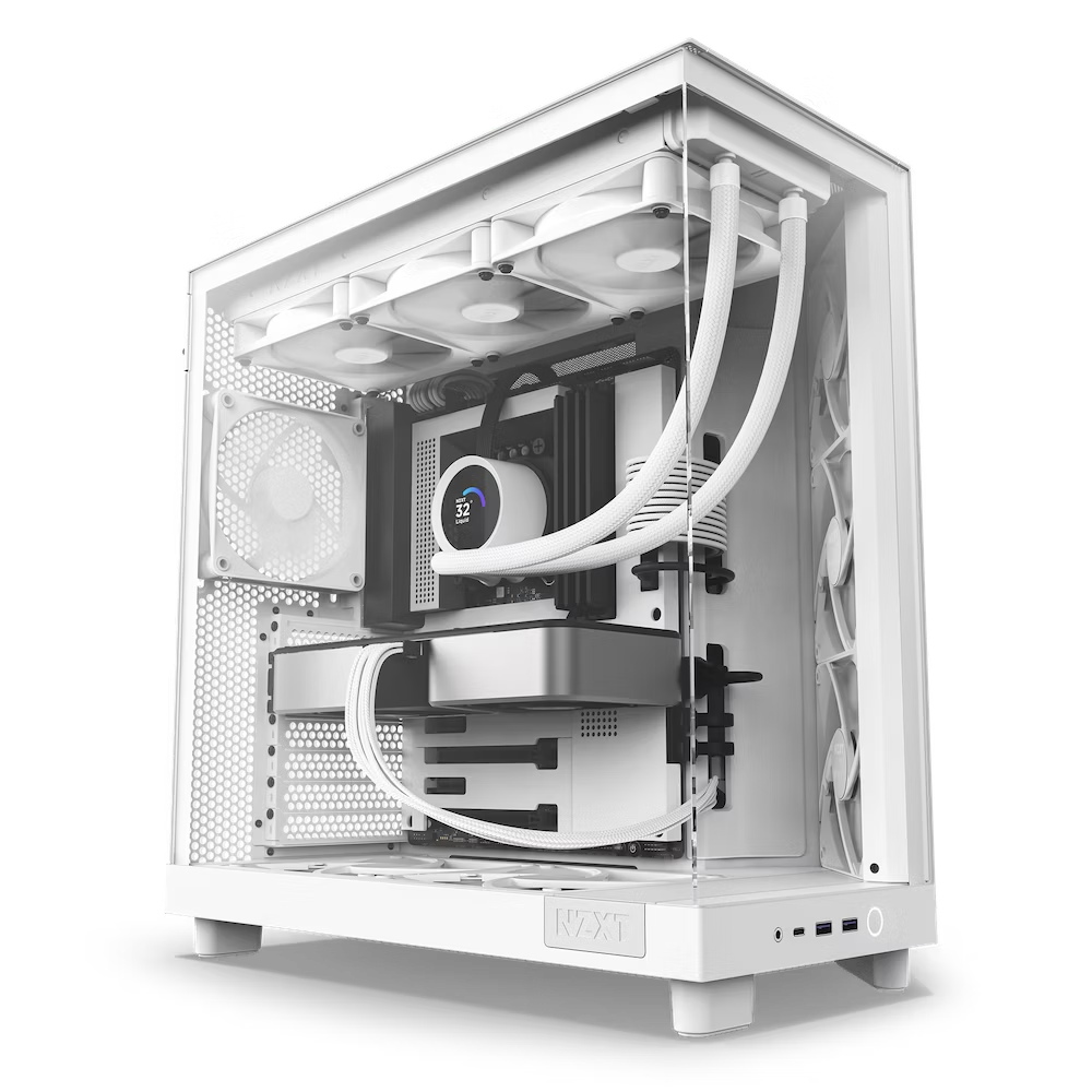 Vỏ Case NZXT H6 FLOW ALL BLACK / WHITE  MID Tower / Sẵn 3 Fan - Hàng Chính Hãng