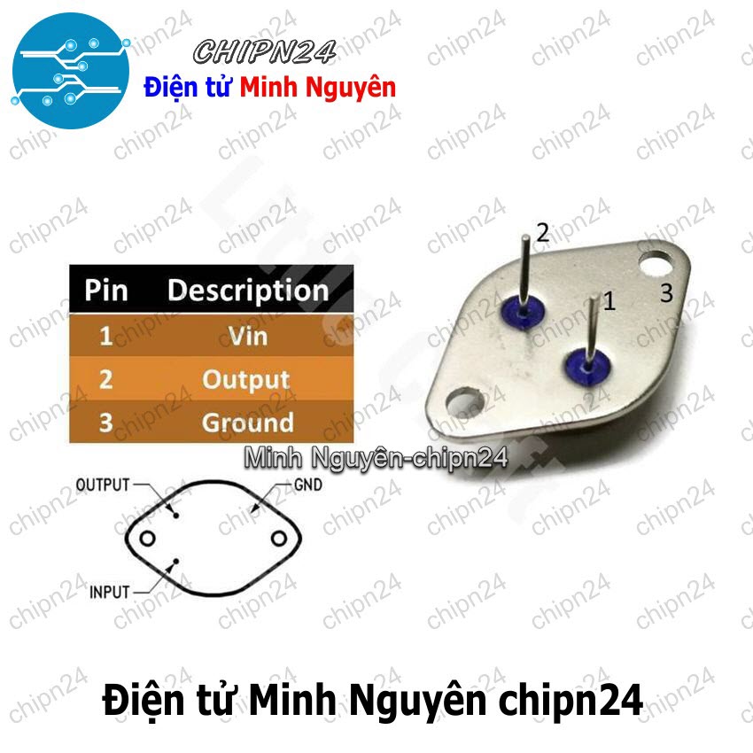 [1 con] (DIP) IC LM78H05K TO-3 (LM78H05 78H05 7805 IC nguồn 5V 5A) - HH003876