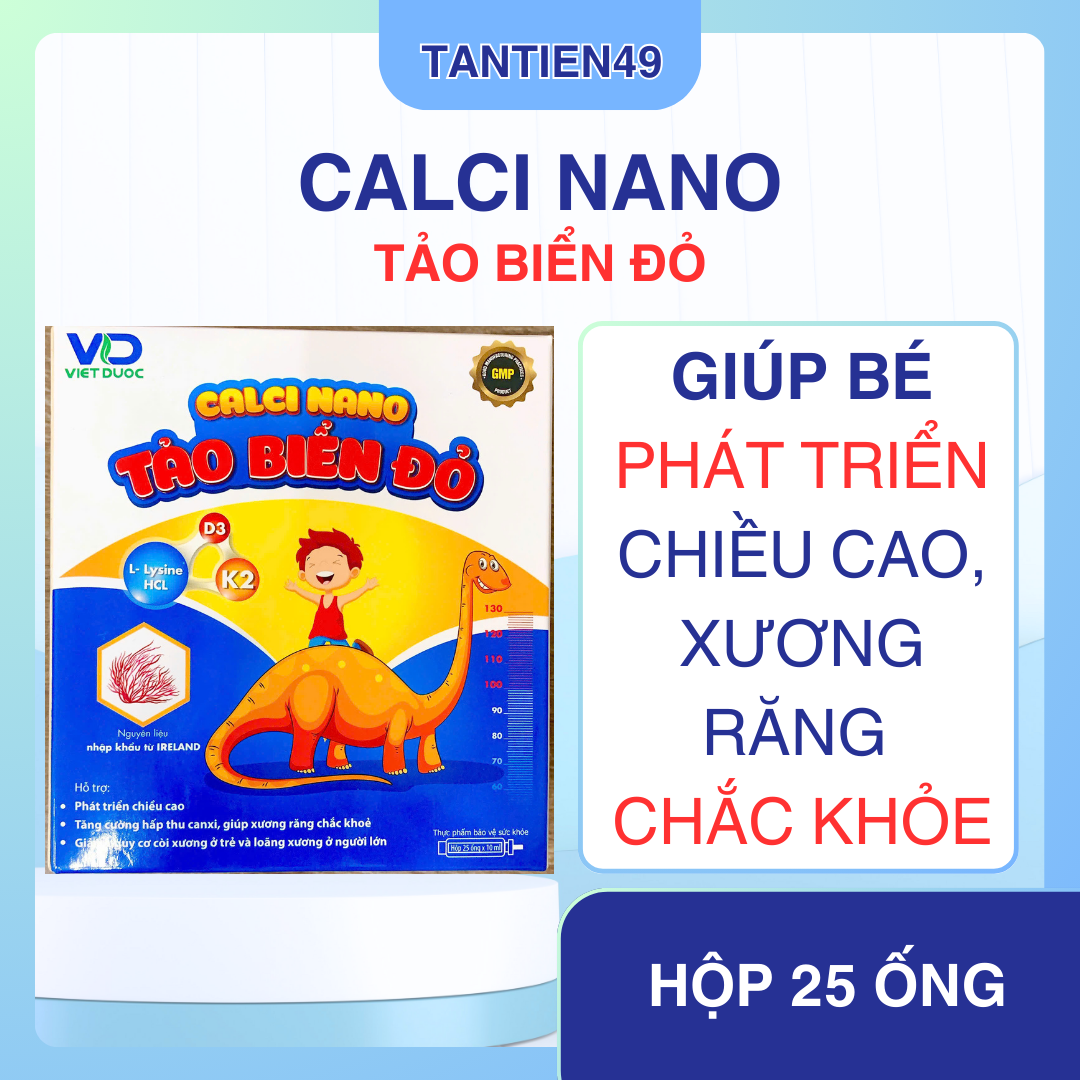 Calci nano Tảo biển hỗ trợ phát triển chiều cao hộp 25 ống