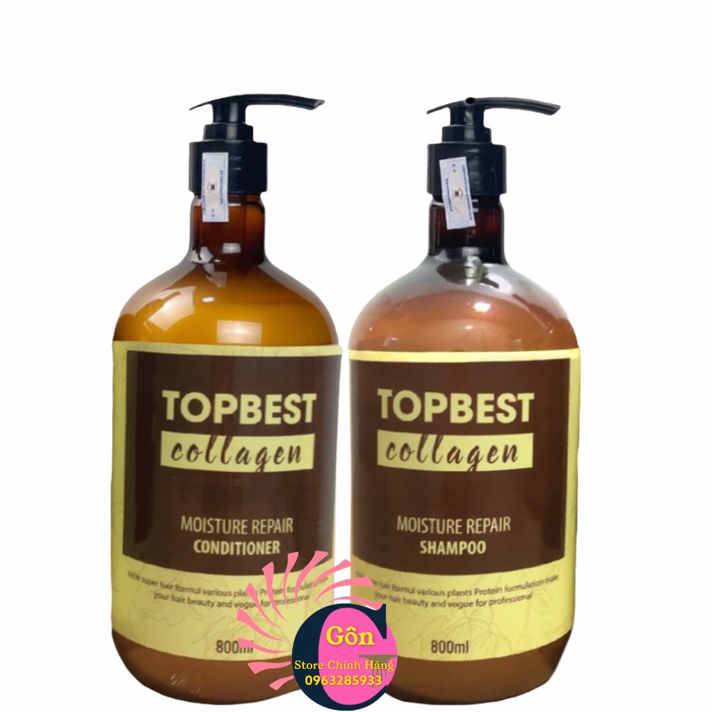 [ Topbest - Chính Hãng ] Bộ Dầu Gội Xả Topbest Collagen Giữ Màu Chống Rụng Kích Thích Mọc Tóc 800Ml