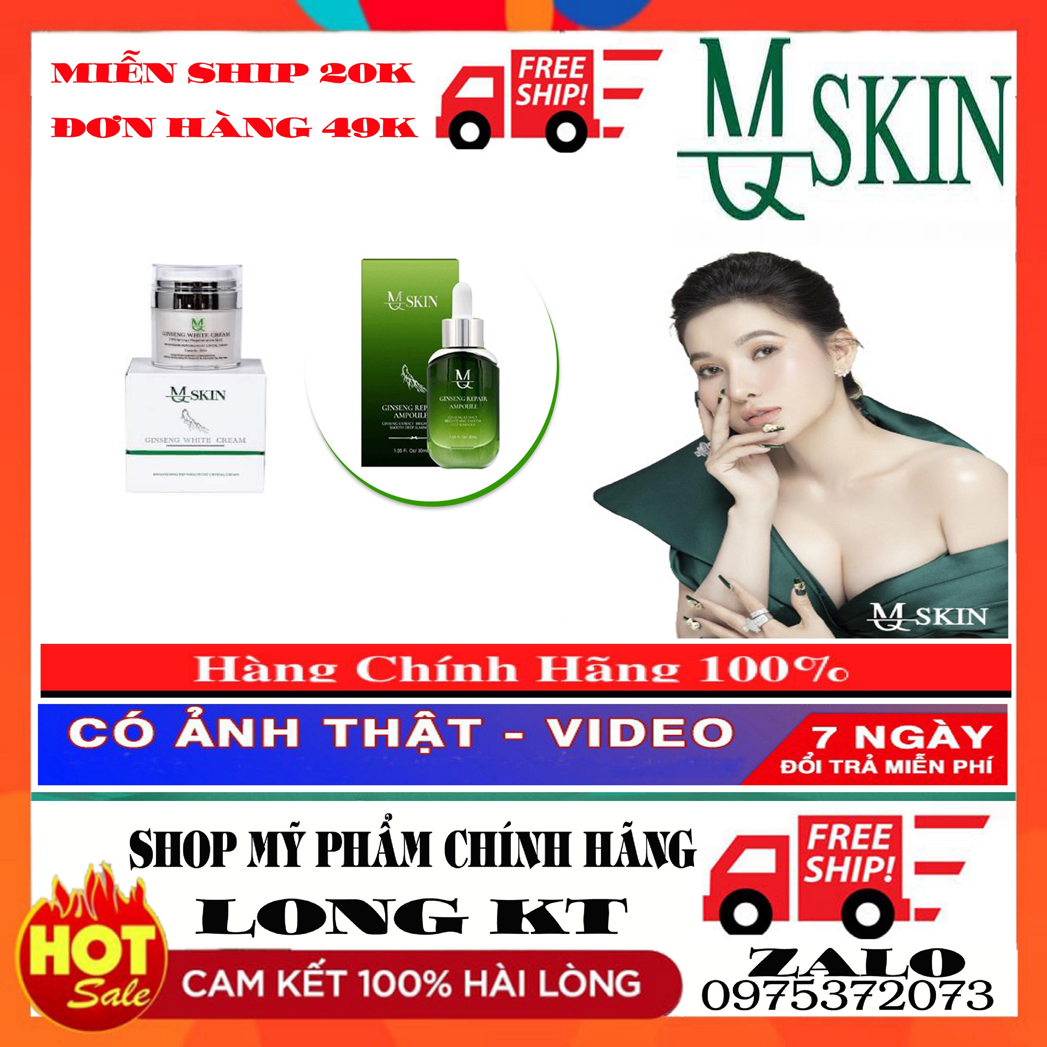 【Hỗ Trợ Ship 20K - Mq Skin Chính Hãng 100% Gía Buôn】Combo 2 Sản Phẩm Dưỡng Da Ngừa Nám Mq Skin Bộ Đôi Sản Phẩm Gồm Kem Face Mskin 30Gr + Tính Chất Căng Bóng 30Ml Mqskin